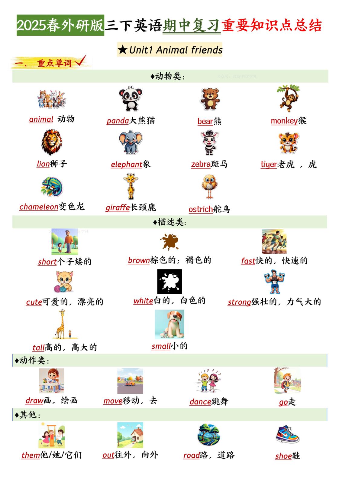 三下英语外研期中知识清单2-EduToon学术