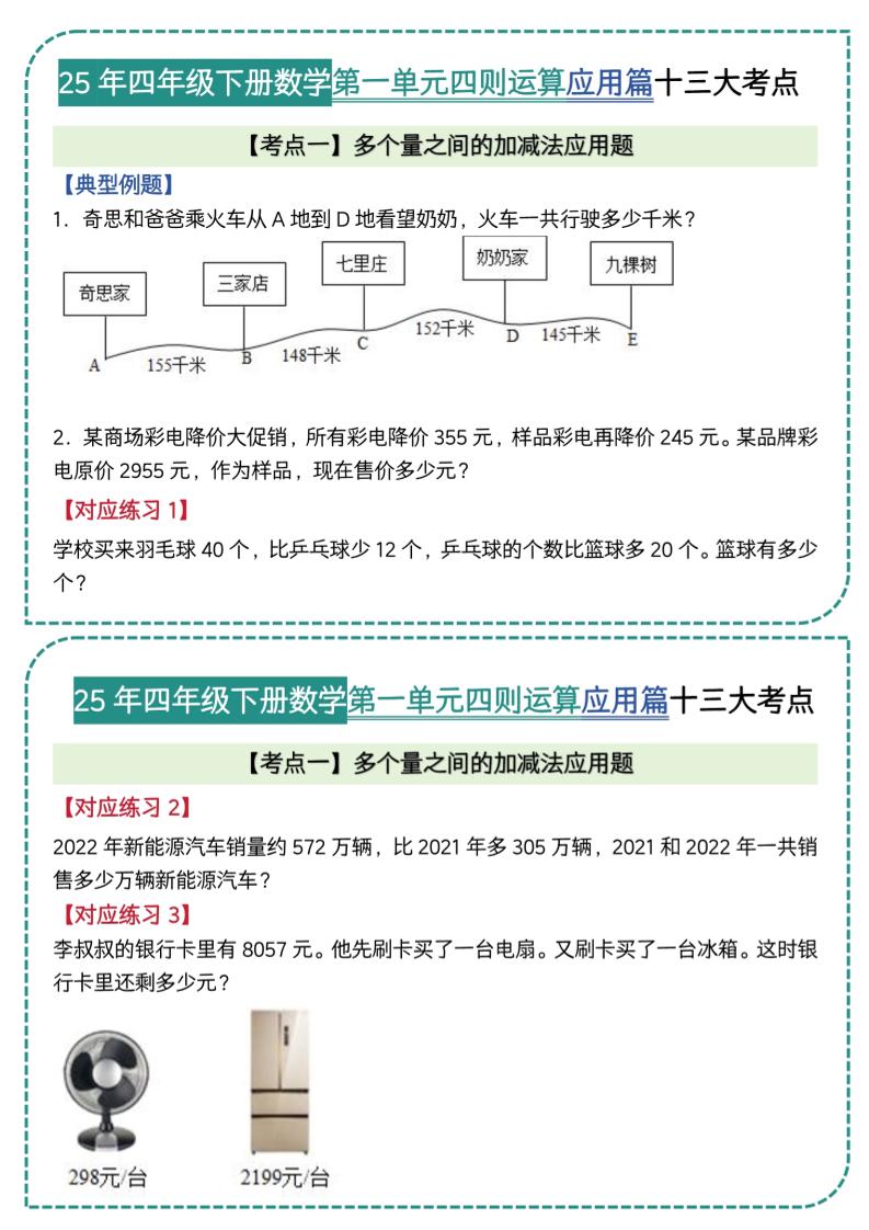 四年级下数学四则运算应用题篇十三大考点(5)-EduToon学术