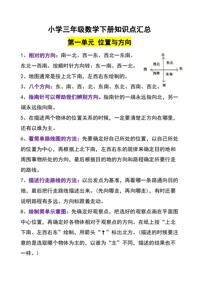 三年级下册数学知识点-EduToon学术