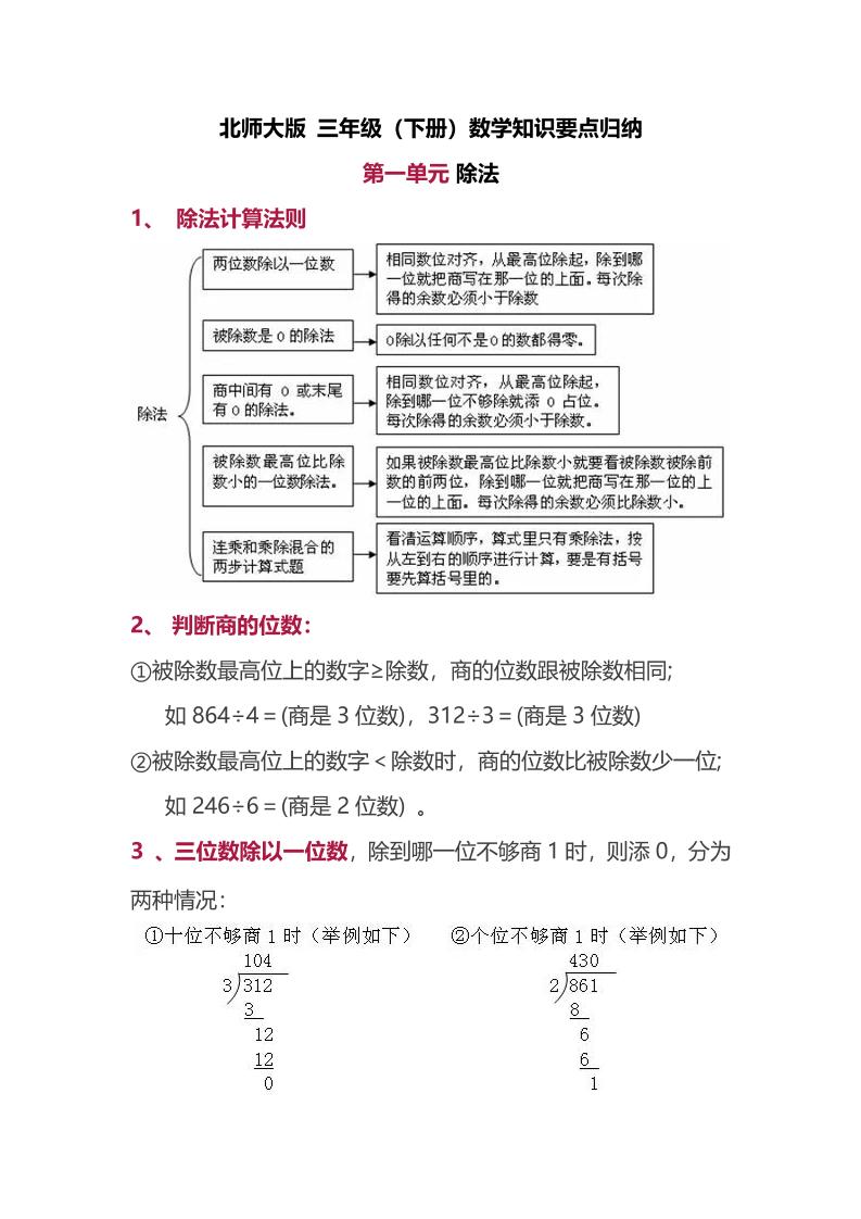三下北师大数学汇总重点-1-EduToon学术
